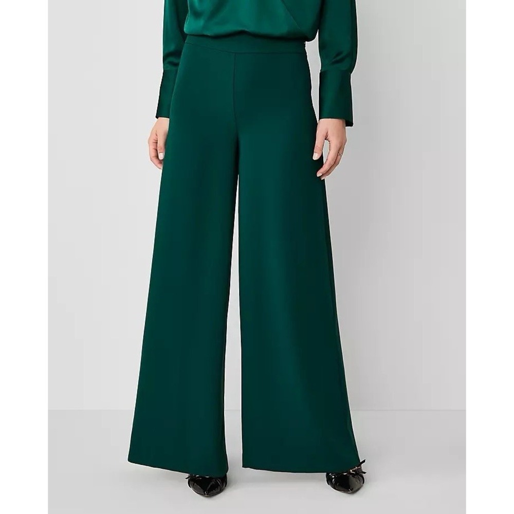Ann Taylor Emerald Wide Leg Trousers